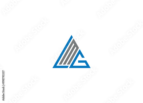 LMG logo design vector icon template with white background