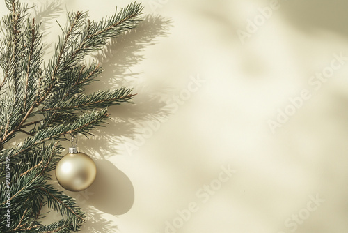 Christmas background in light beige tone, prestige, minimal style.