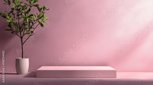 Abstract flat podium on creative background.