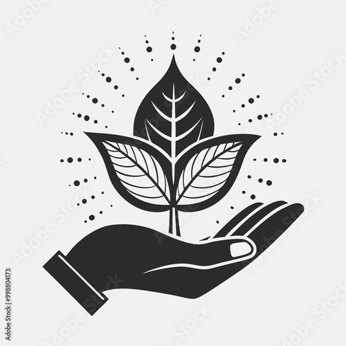 Flower Blooming on a Black Person’s Palm