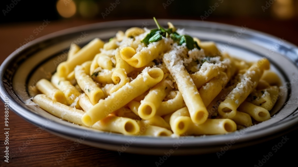 Delicious pasta dish with grated cheese ready to be savored Delicious pasta dish with grated cheese ready to be savored