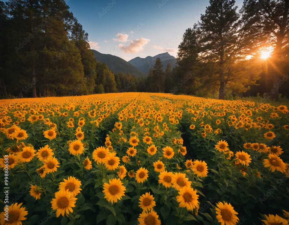 Obraz premium Blumenwiese mit Bergpanorama