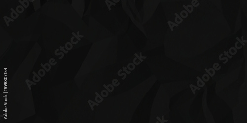 Black crumpled paper texture background. Crumpled paper ball isolated on black with clipping path. panorama grunge wrinkly paper texture background, crumpled pattern texture. paper crumpled texture.