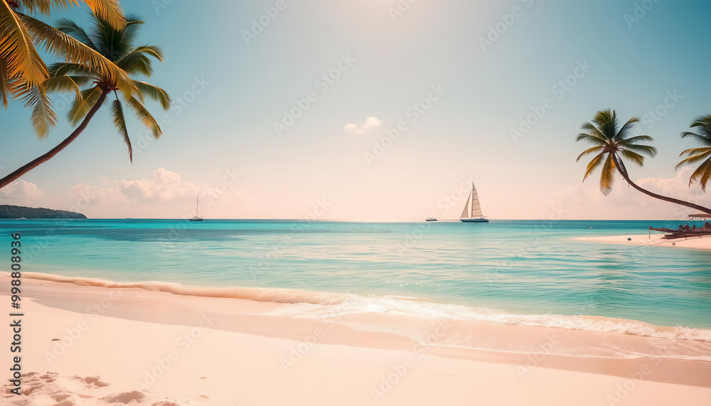 Fototapeta premium beach with palm trees