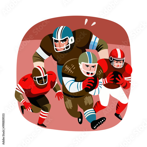 Football game illustration in flat style 