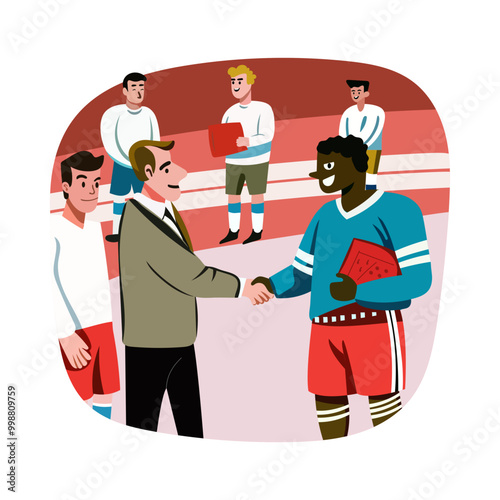 Match winning illustration in flat style 