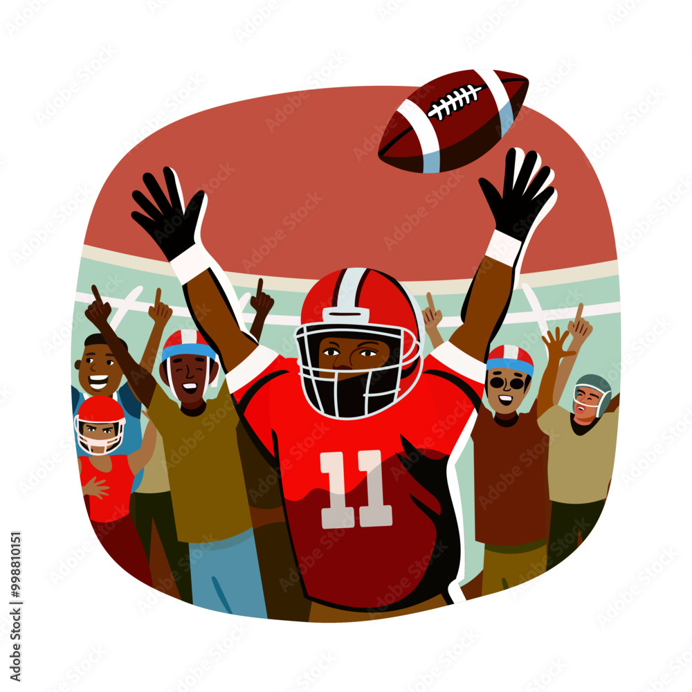 Naklejka premium A flat style illustration of game fans 