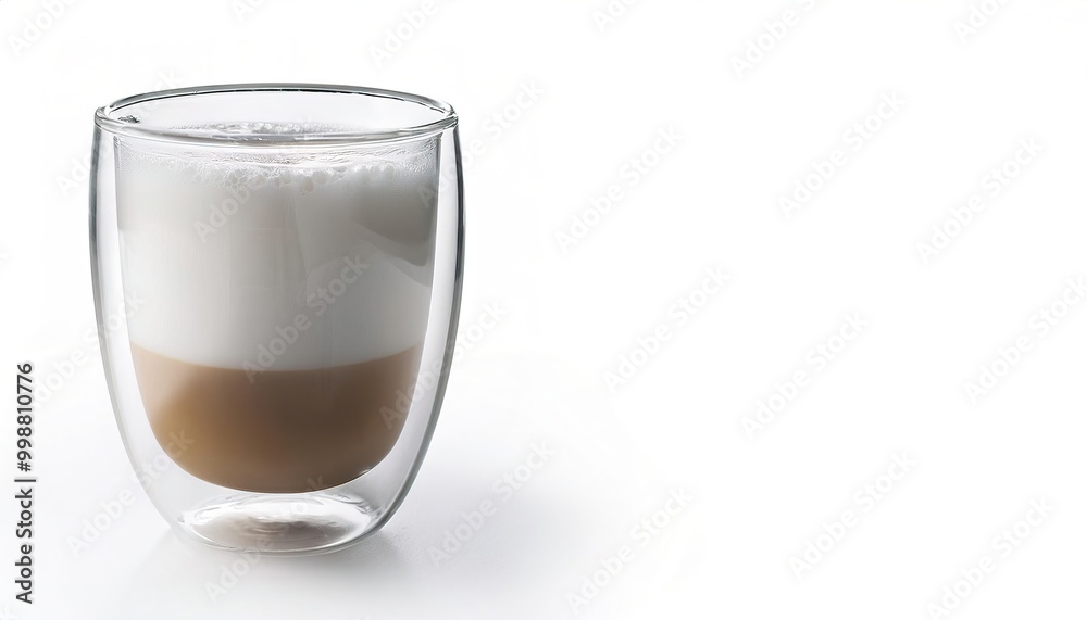 Unbreakable insulated Double Walled Borosilicate Glass Coffee Mug keeps liquid hot longer while the exterior wall stays cool for hand safe touch. Isolated on white background with copy space Unbreakable insulated Double Walled Borosilicate Glass Coffee Mug keeps liquid hot longer while the exterior wall stays cool for hand safe touch. Isolated on white background with copy space