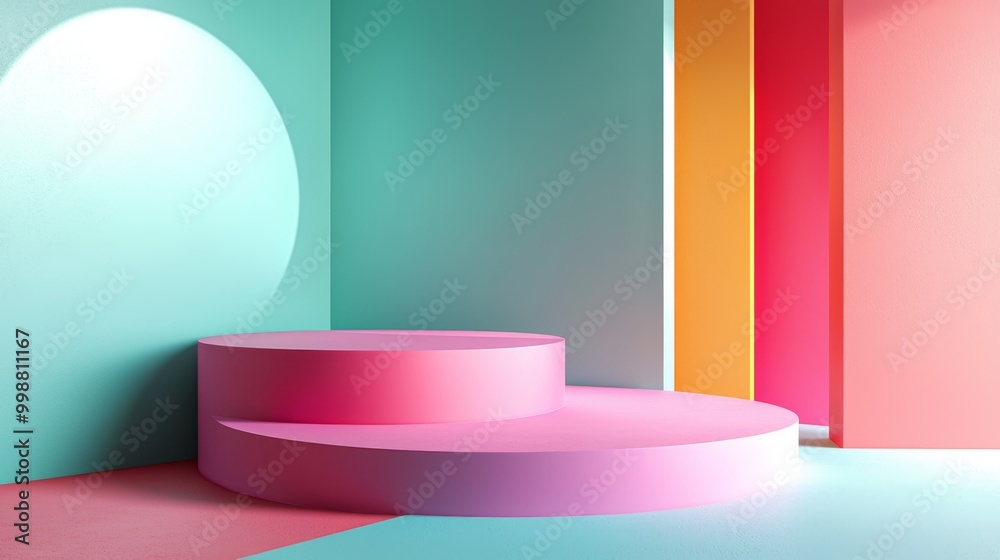 Flat Color Blocking Creative Flat Podium. Flat Color Blocking Creative Flat Podium.