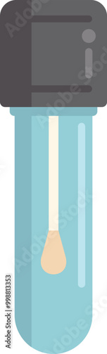 Glass test tube containing a sterile cotton swab used for collecting medical specimens