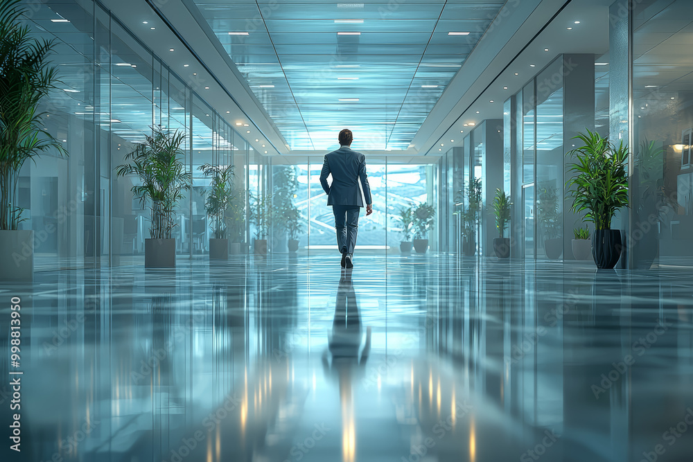 An office worker frantically shuffling between conference rooms that all lead to the same meeting, no matter where they go. An office worker frantically shuffling between conference rooms that all lead to the same meeting, no matter where they go.