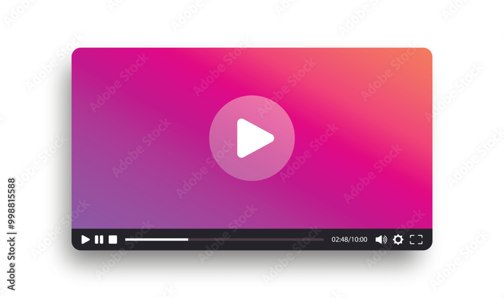 Video player template. Video player with a play button. Video multimedia player template. Video player. Multimedia mockup. Video player template. Video player with a play button. Video multimedia player template. Video player. Multimedia mockup.