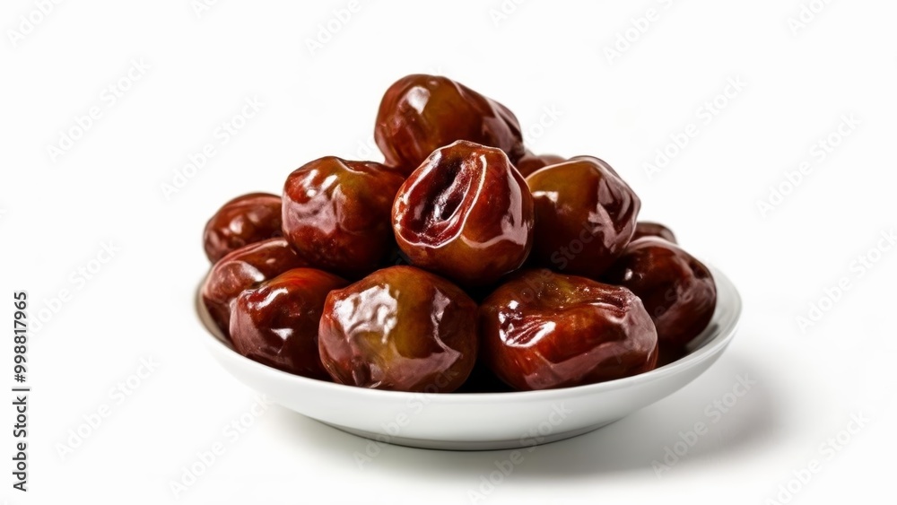 Deliciously plump shiny dates in a bowl Deliciously plump shiny dates in a bowl