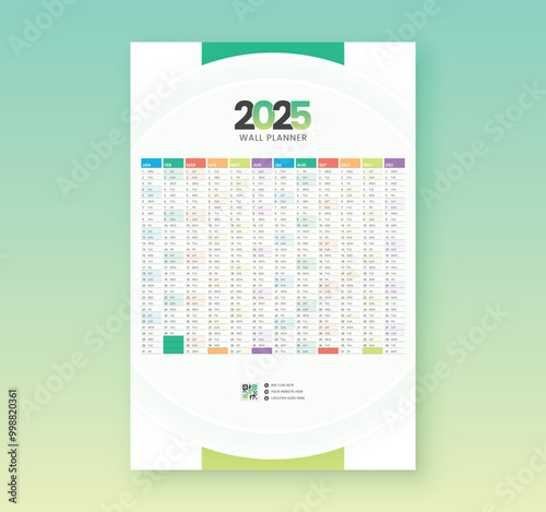 2025 calendar and planner with beautiful multiple colors