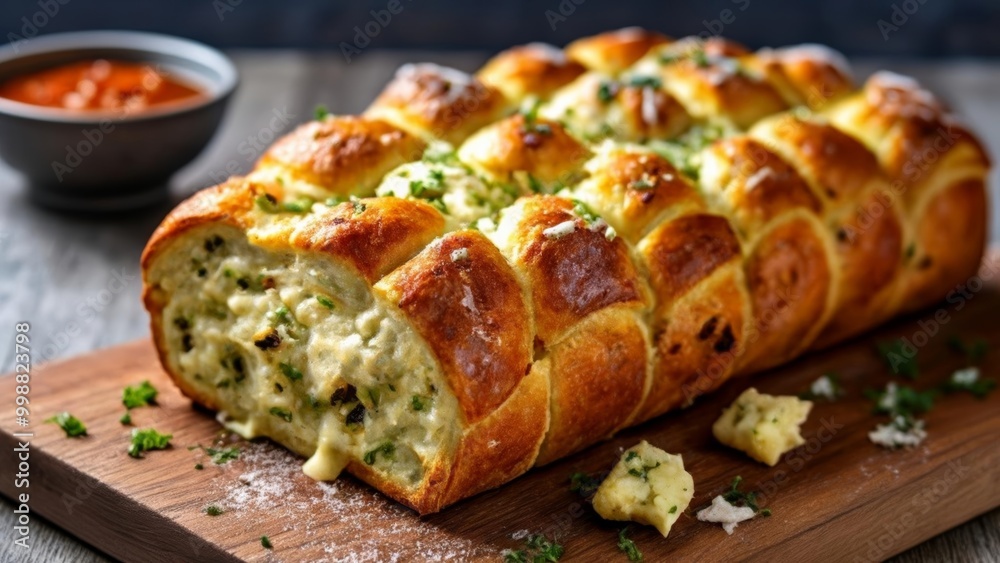 Delicious cheesy bread ready to be savored