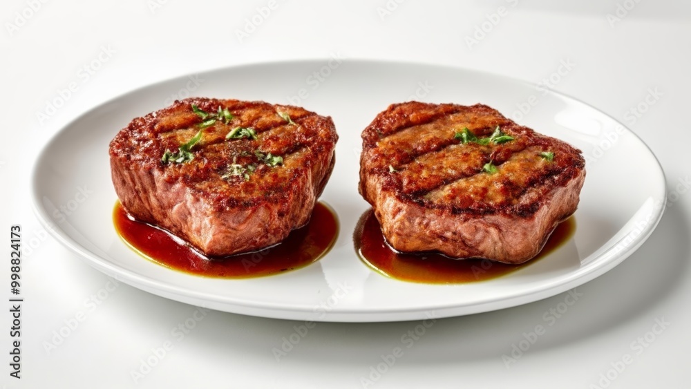 Deliciously grilled steaks ready to be savored Deliciously grilled steaks ready to be savored