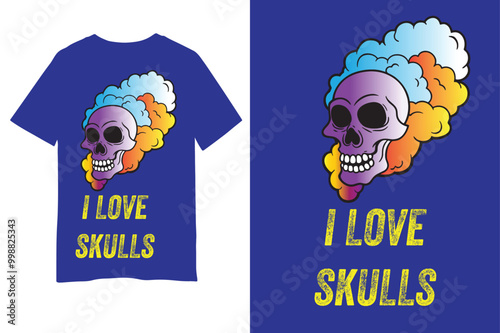 head skull t-shirt vector illustration