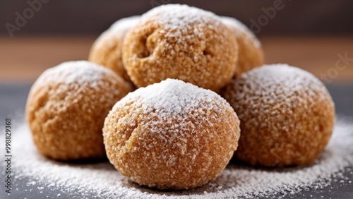  Sweet indulgence  Powdered sugarcoated doughnuts