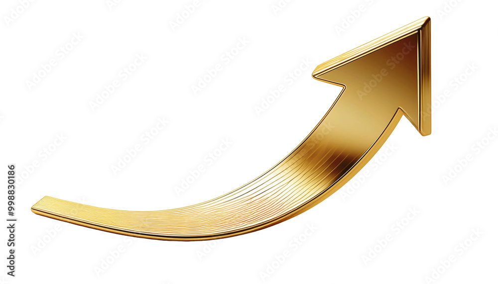 Gold up arrow success isolated on transparent background, golden economy stock profit chart icon. Gold up arrow success isolated on transparent background, golden economy stock profit chart icon.