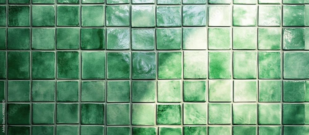 Green Tile Wall with Light Green Tile Wall with Light