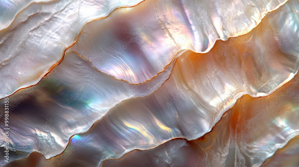 Mother of Pearl: Iridescent shell texture with subtle color shifts Mother of Pearl: Iridescent shell texture with subtle color shifts
