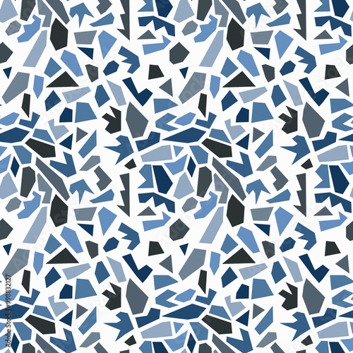 dark blue seamless geometric pattern background.