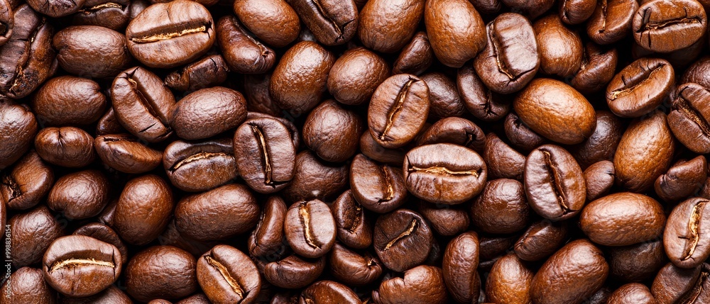 Obraz premium A heart-shaped mound of roasted coffee beans