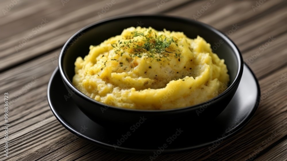 Delicious mashed potatoes with herbs ready to be savored Delicious mashed potatoes with herbs ready to be savored