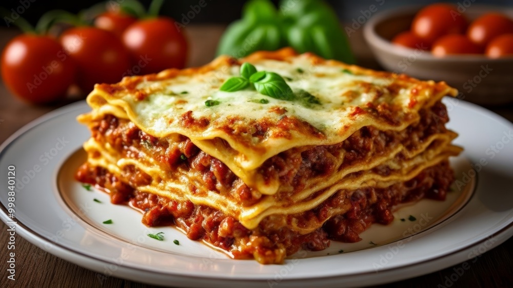 Delicious lasagna ready to be savored Delicious lasagna ready to be savored
