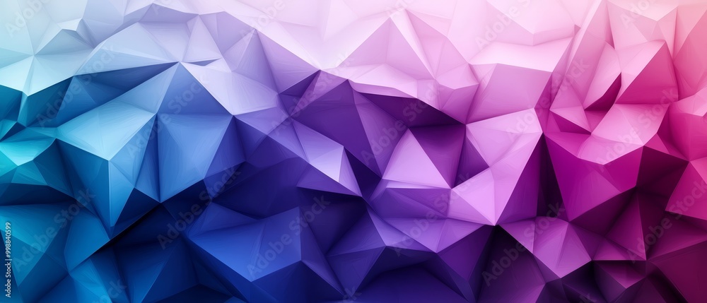 A triangular low-poly shape against a multicolored abstract background A triangular low-poly shape against a multicolored abstract background