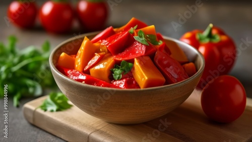  Freshly sliced bell peppers ready to add color and flavor to your dish