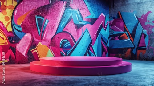 Urban Graffiti Creative Flat Podium.