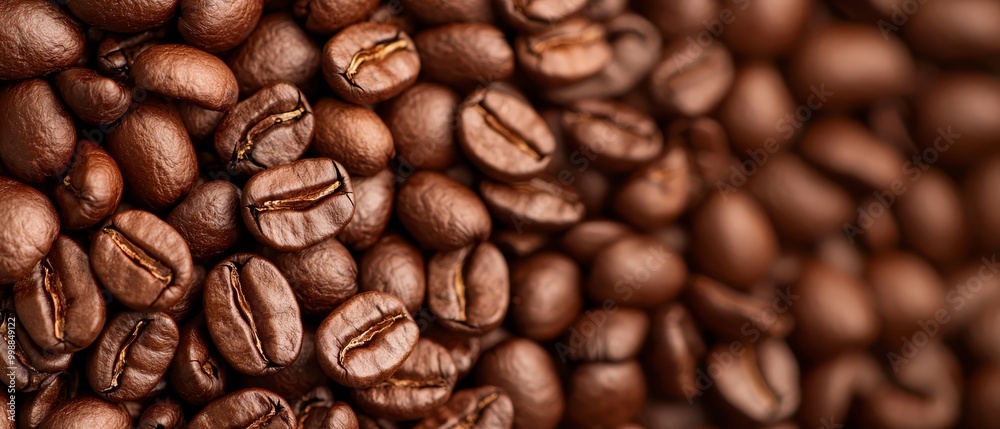 Obraz premium Piles of coffee beans stacked upon one another
