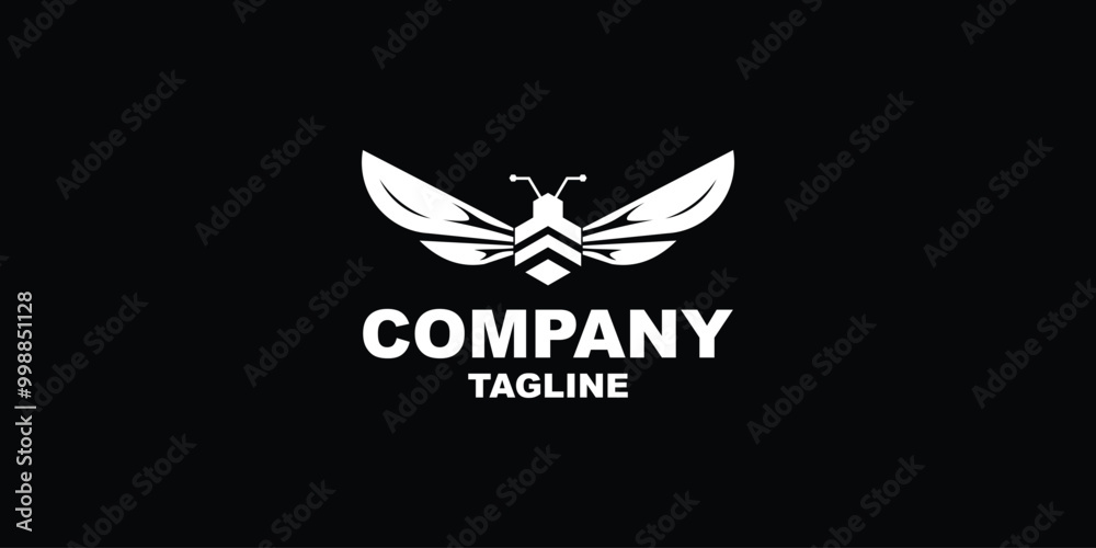 creative bee logo with hexagon concept,modern concept.vector creative bee logo with hexagon concept,modern concept.vector