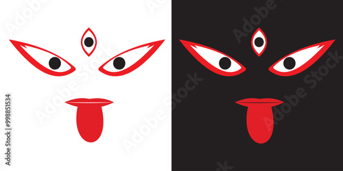 Indian Goddess Maa Kali Vector design for poster, flyer and social media design. Maa Kali vector illustration.  Diwali, Happy kali puja celebration, Hindu festival social media post, flyer design.