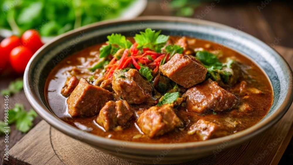 Delicious beef stew with herbs and spices Delicious beef stew with herbs and spices