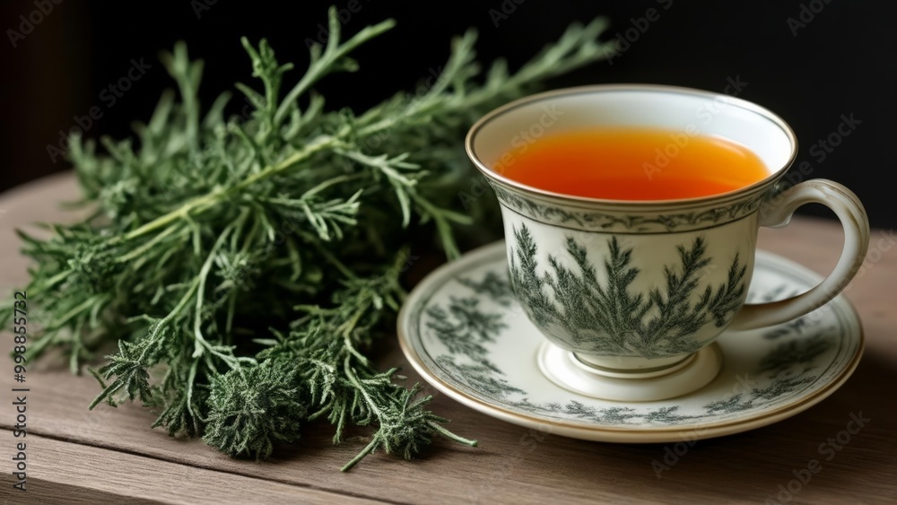 A moment of tranquility with a warm cup of tea A moment of tranquility with a warm cup of tea