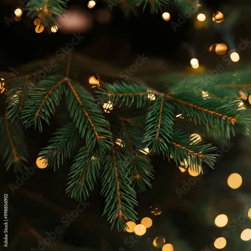 Winter background. Сhristmas tree with lights. 3d illustration.