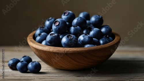 Wallpaper Mural  Fresh blueberries in a wooden bowl ready to be enjoyed Torontodigital.ca