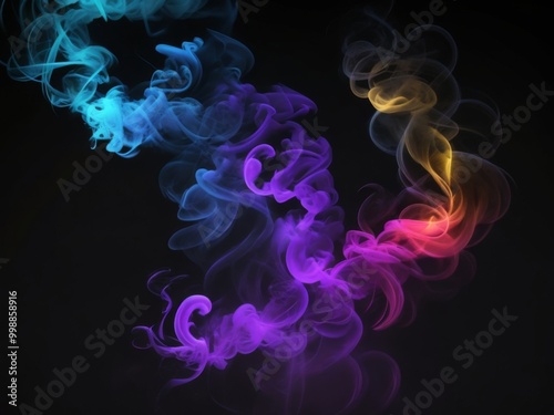 Wallpaper Mural Neon smoke on a black background, abstraction. Torontodigital.ca