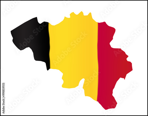Belgium Flag Design and Belgium Map Design
