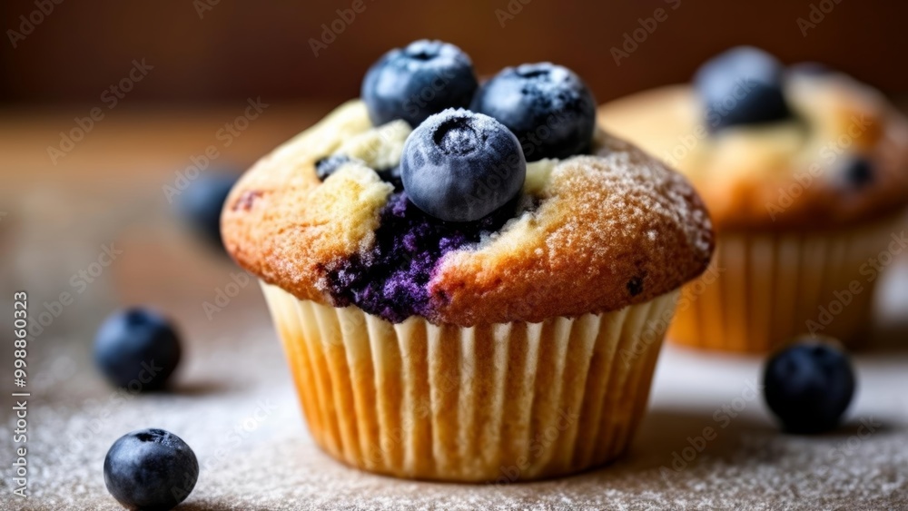 Delicious Blueberry Muffin with Fresh Blueberries Delicious Blueberry Muffin with Fresh Blueberries
