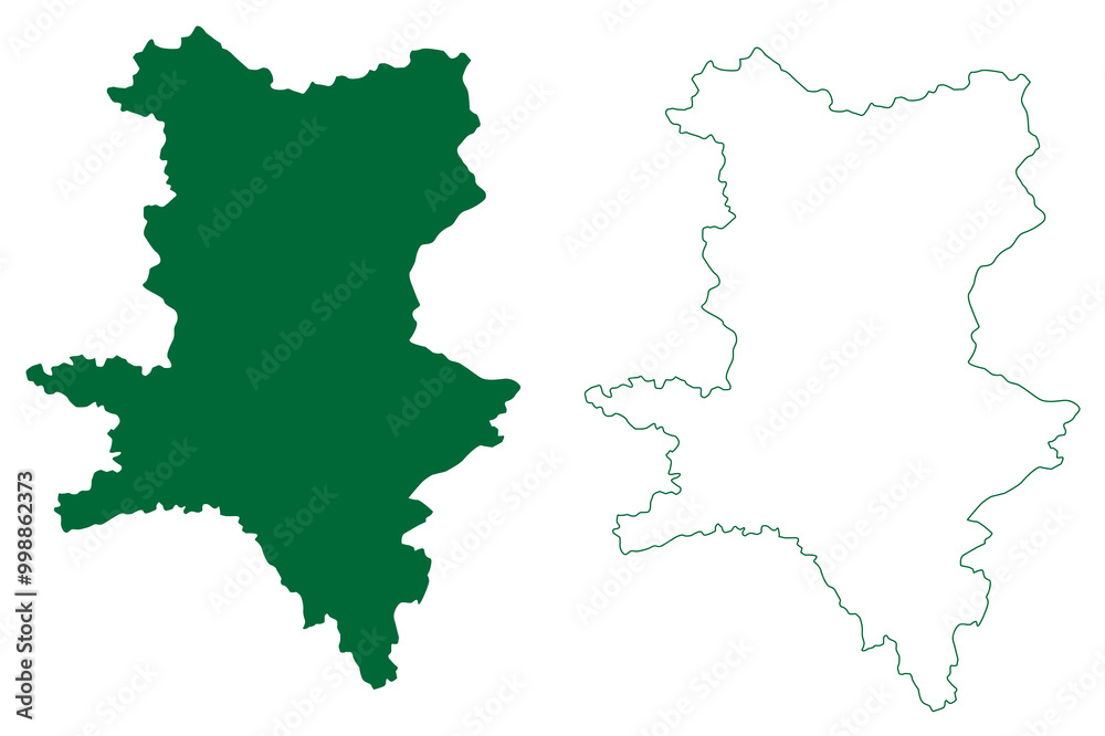 Fototapeta premium Reasi district (Jammu and Kashmir union territory, Republic of India) map vector illustration, scribble sketch Reasi map