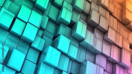 Wallpaper Mural Abstract 3D Cube Art Collection: Geometric Designs, Textures, and Colorful Patterns Torontodigital.ca