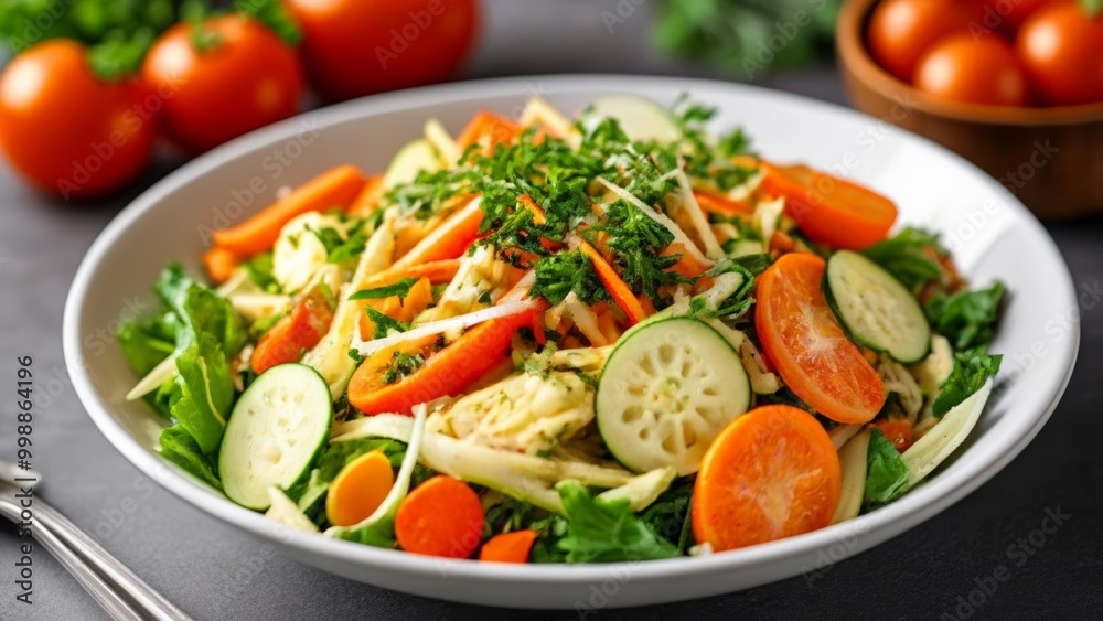 Fresh and vibrant salad ready to be enjoyed Fresh and vibrant salad ready to be enjoyed
