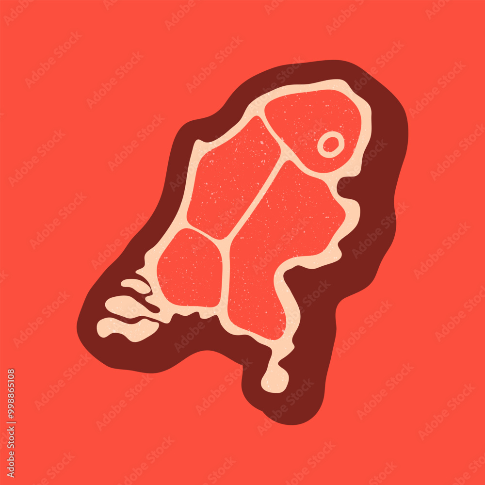 Netherlands map for steak meat logo. Vector retro black and red meat dishes logotype illustration. Graphic grill BBQ label, emblem, symbol. Premium beef restaurant badge Netherlands map for steak meat logo. Vector retro black and red meat dishes logotype illustration. Graphic grill BBQ label, emblem, symbol. Premium beef restaurant badge