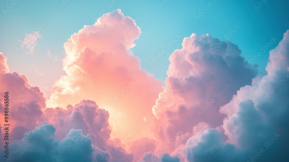 A dreamy sky filled with soft, pastel clouds illuminated by the warm glow of sunset, creating a serene and peaceful atmosphere. A dreamy sky filled with soft, pastel clouds illuminated by the warm glow of sunset, creating a serene and peaceful atmosphere.
