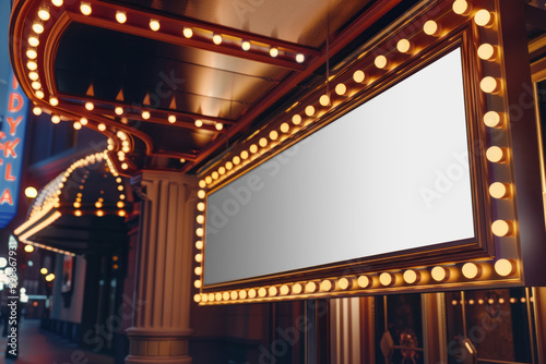 PNG theatre hall sign mockup, transparent design photo