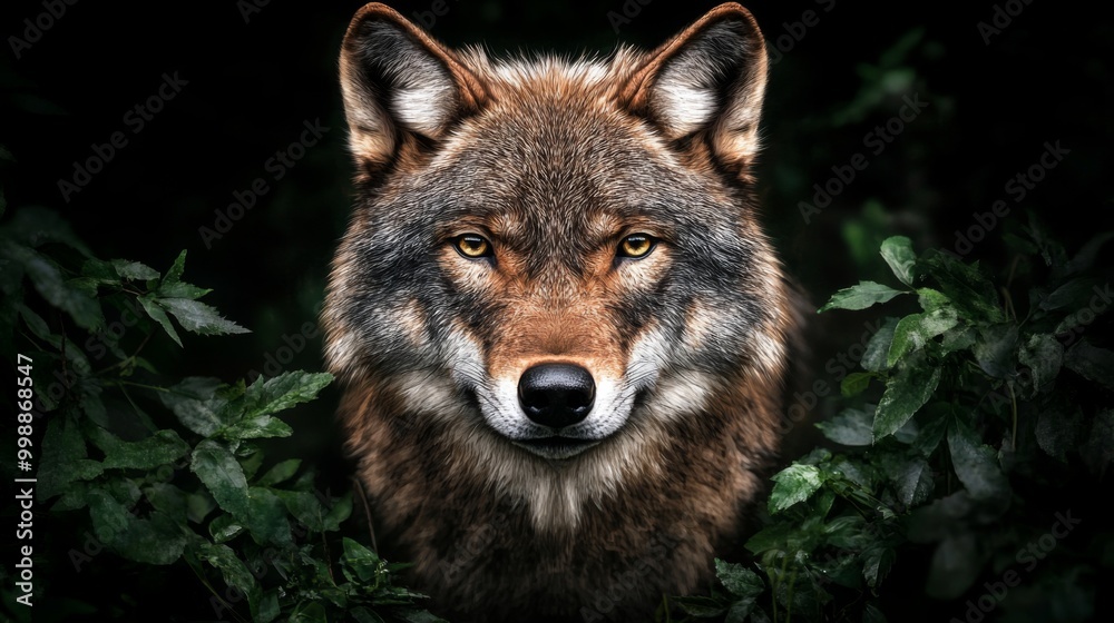 Wolf Head Portrait, an intense closeup of a wolf's face showcasing intricate details and textures, inviting the viewer into the wild essence of this majestic creature, ample space for text. Wolf Head Portrait, an intense closeup of a wolf's face showcasing intricate details and textures, inviting the viewer into the wild essence of this majestic creature, ample space for text.