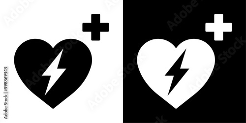 ofvs739 OutlineFilledVectorSign ofvs - automated external defibrillator vector icon . aed sign . isolated transparent . outline and filled version . AI 10 / EPS / PNG . g12085